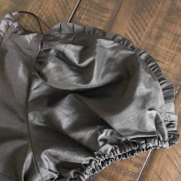 NWOT Kika Vargas x Target Tiered Ruffle Edge Puff Sleeve Midi Black Dress - Picture 7 of 16